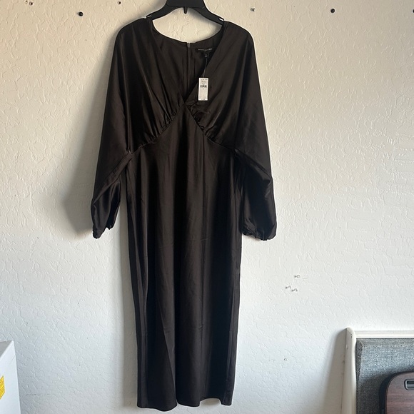 NWT banana republic women's plus size 18 brown dress formal wedding maxi v  neck